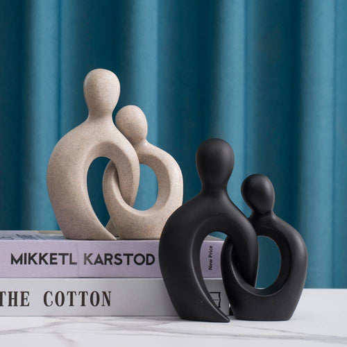 Abstract Couple Embrace Sculpture Modern Resin Decor