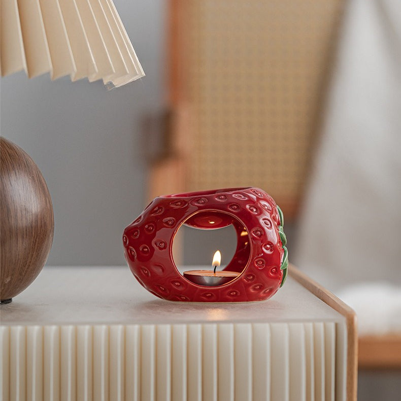 Strawberry Orange Lemon Candle Holder Ceramic Table Decor