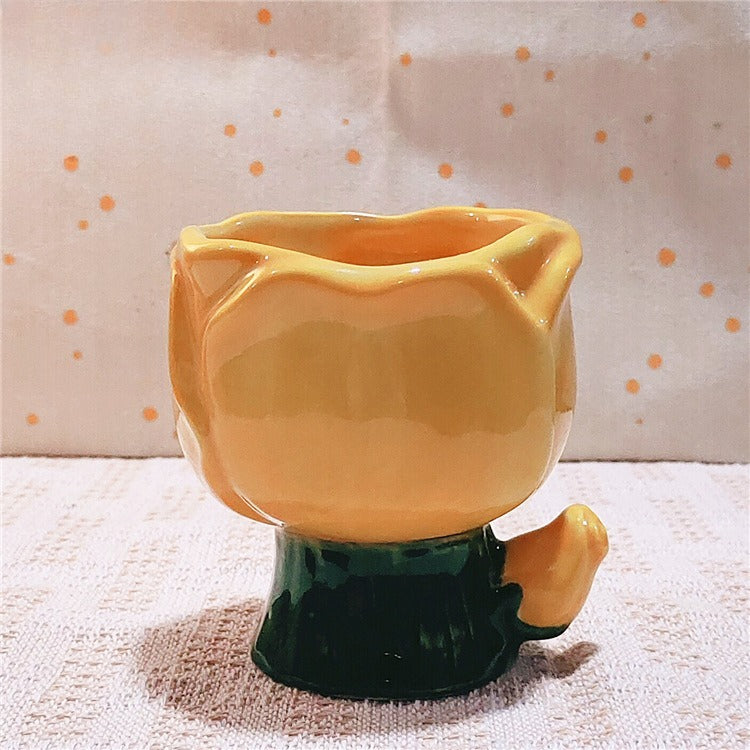 Tulip Ceramic Candle Holder Floral Tabletop Decor