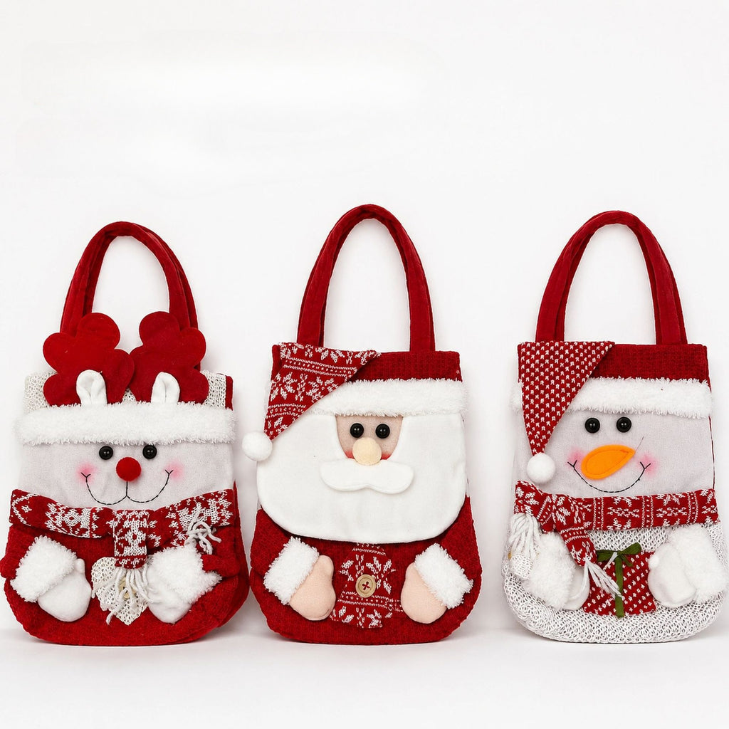 Christmas Plush Tote Bag Holiday Gift Bag Decoration