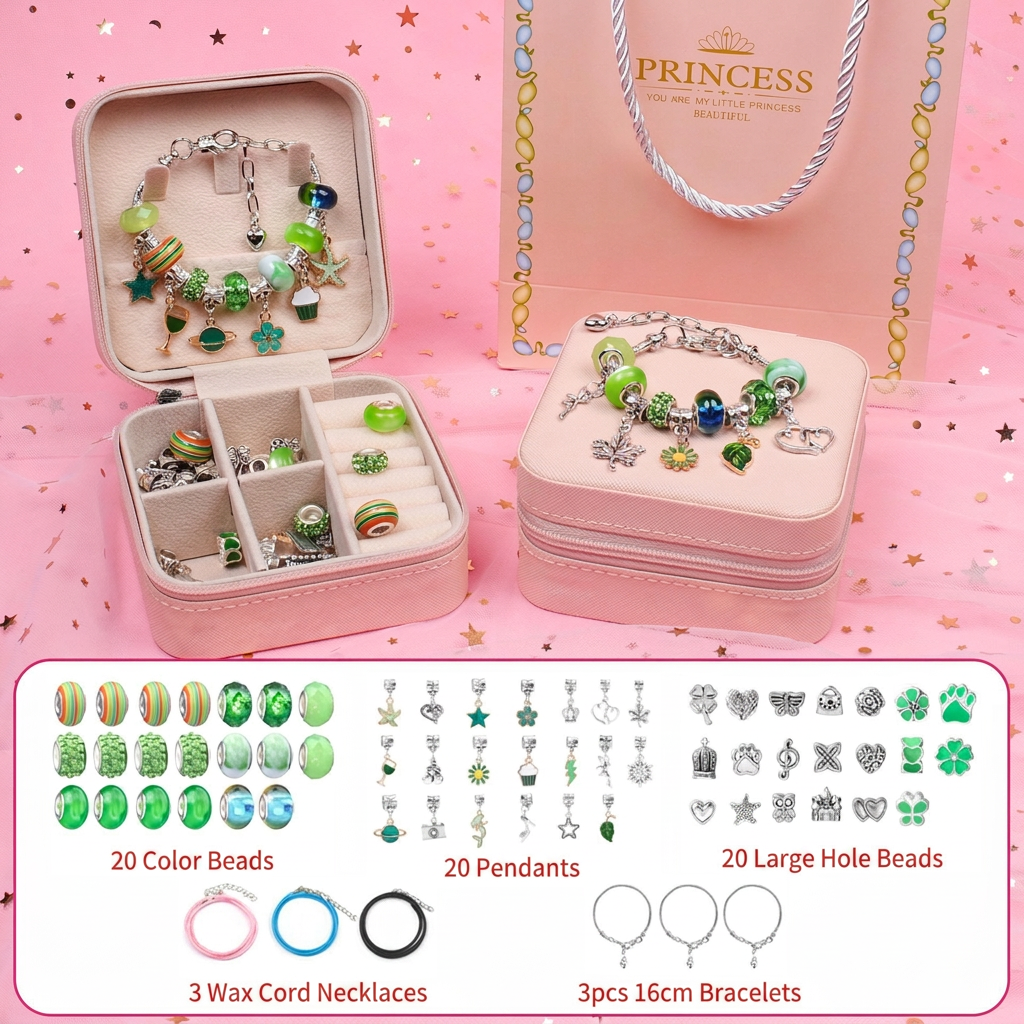 Girls DIY Charm Bracelet Jewelry Making Gift Set