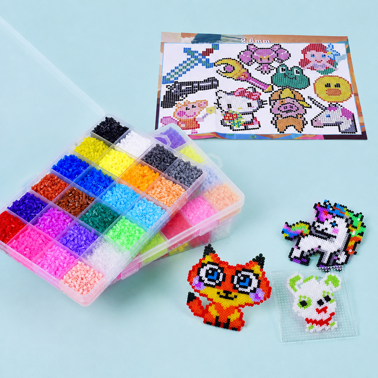 2.6mm Fuse Beads EVA Pixel Art Craft Kit DIY Mosaic Set