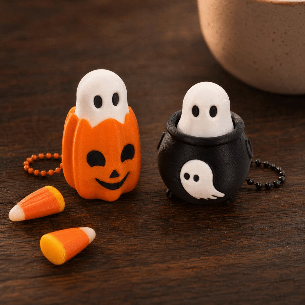 Halloween Clicker Fidget Toy Ghost Stress Relief Keychain