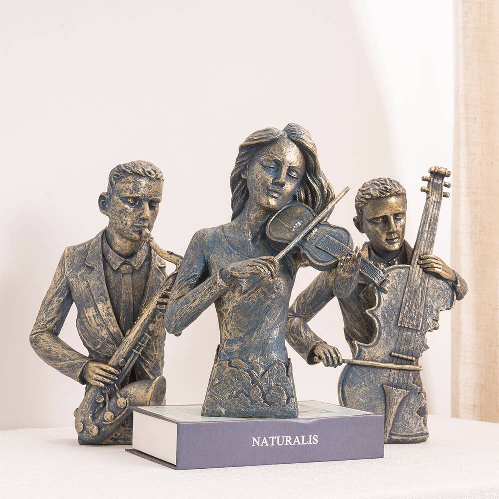 European Musician Figurine Resin Sculpture for Home Decor
