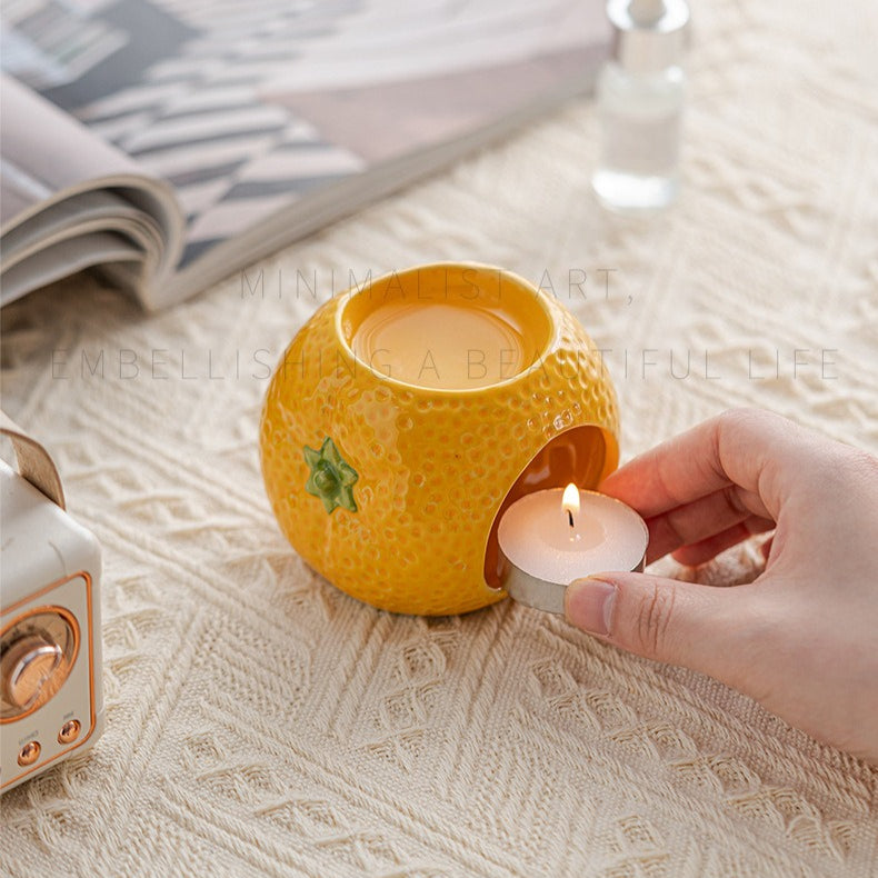 Strawberry Orange Lemon Candle Holder Ceramic Table Decor