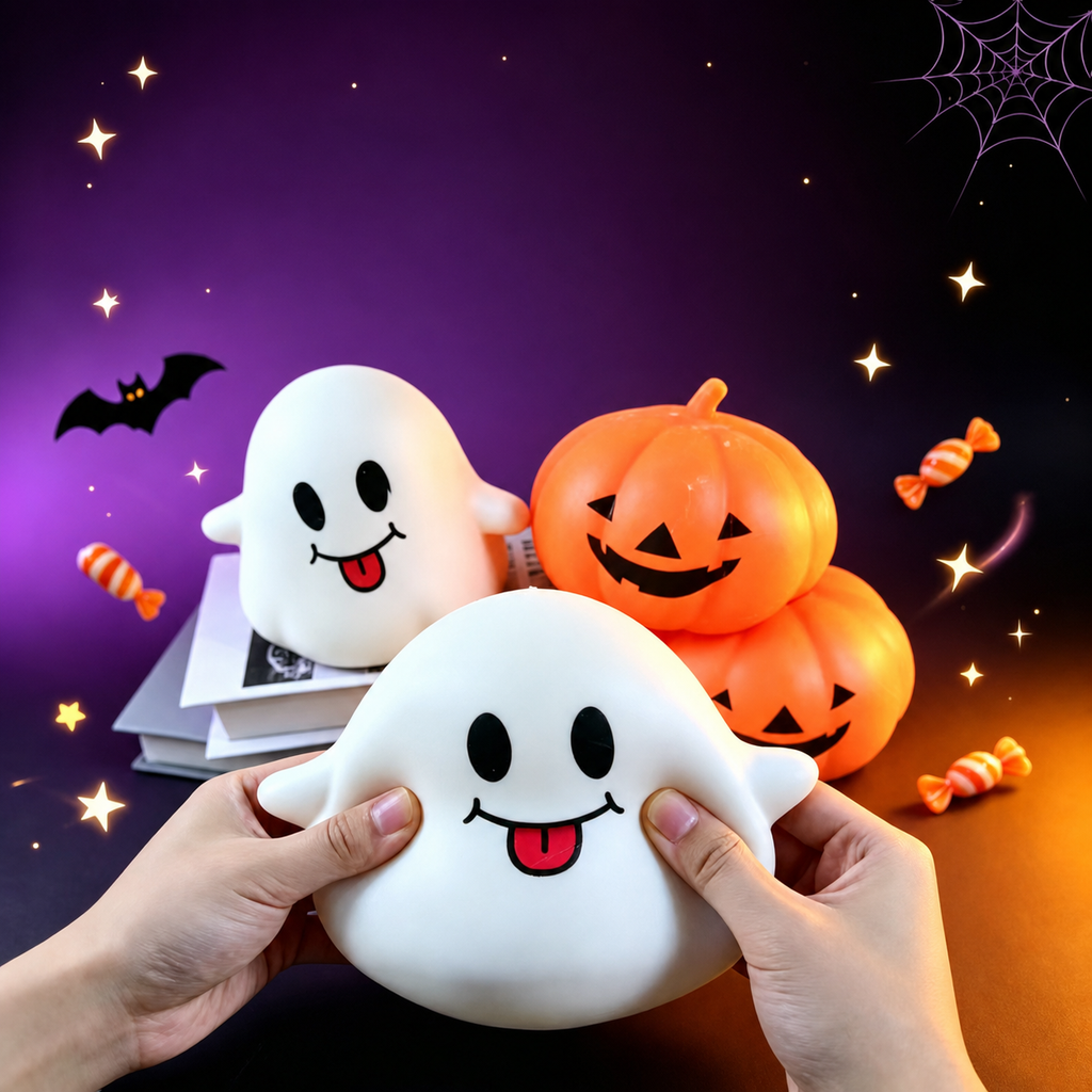 Halloween Ghost Pumpkin Squishy Toy Fidget Stress Relief Toy