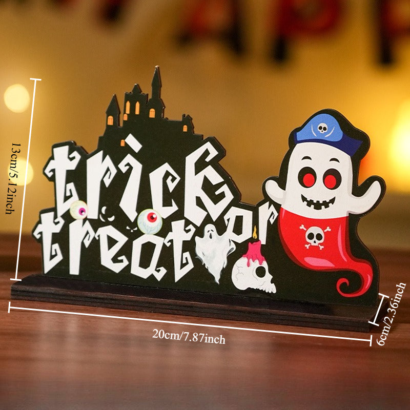 Halloween Wooden Tabletop Sign Seasonal Decor