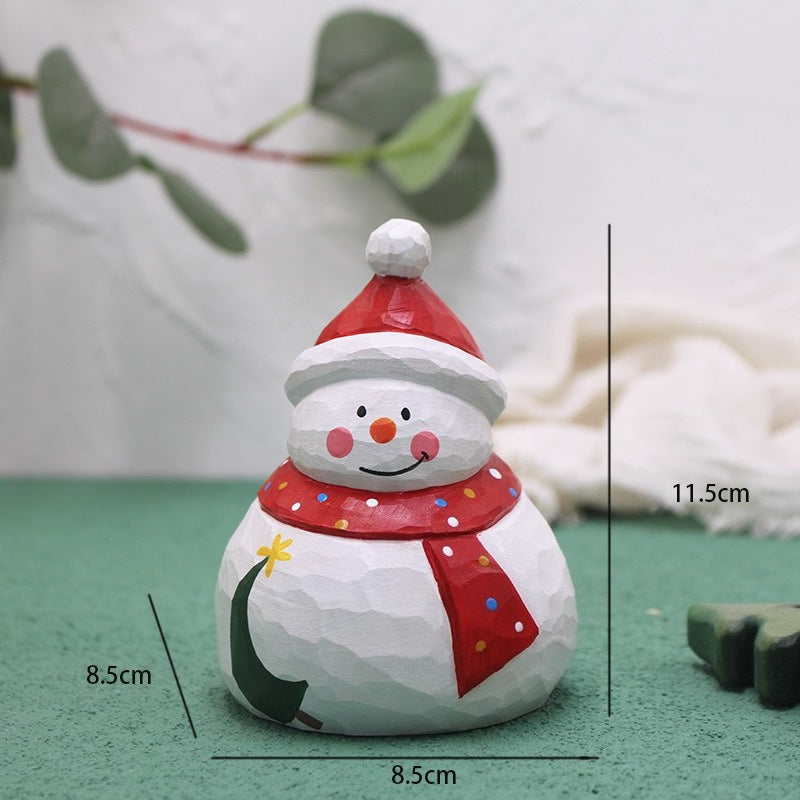 Cute Wood Christmas Figurine Holiday Tabletop Decoration
