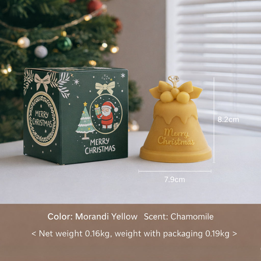 Christmas Bell Shaped Scented Candle Holiday Gift Decor