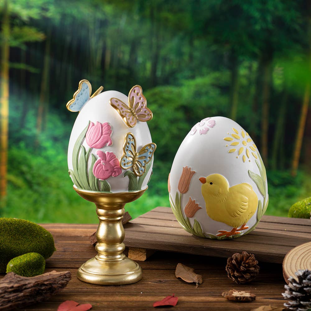 Easter Egg Resin Figurine for Home and Living Room Decor
