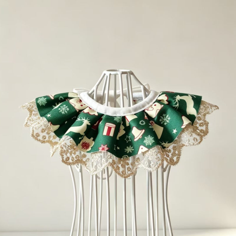 Christmas Pet Collar Ruffle Bandana Holiday Dog Accessory