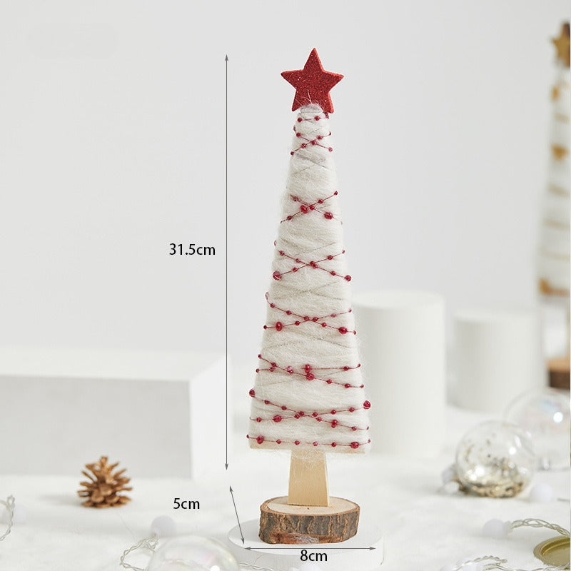 Wooden Wool Felt Christmas Reindeer Tabletop Decoration