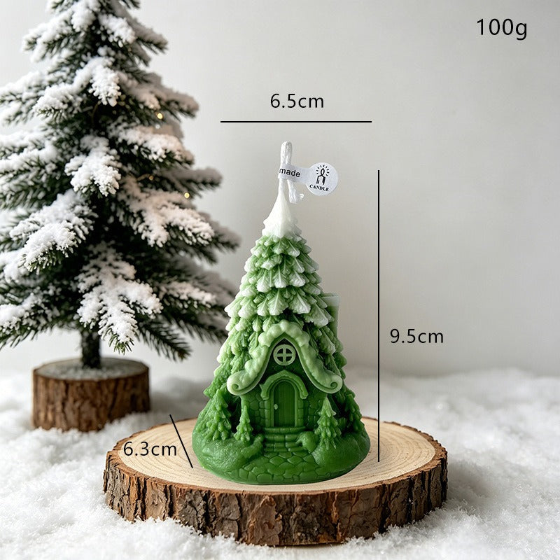 Christmas Tree Candle Holiday Decor Seasonal Gift Tabletop Accent