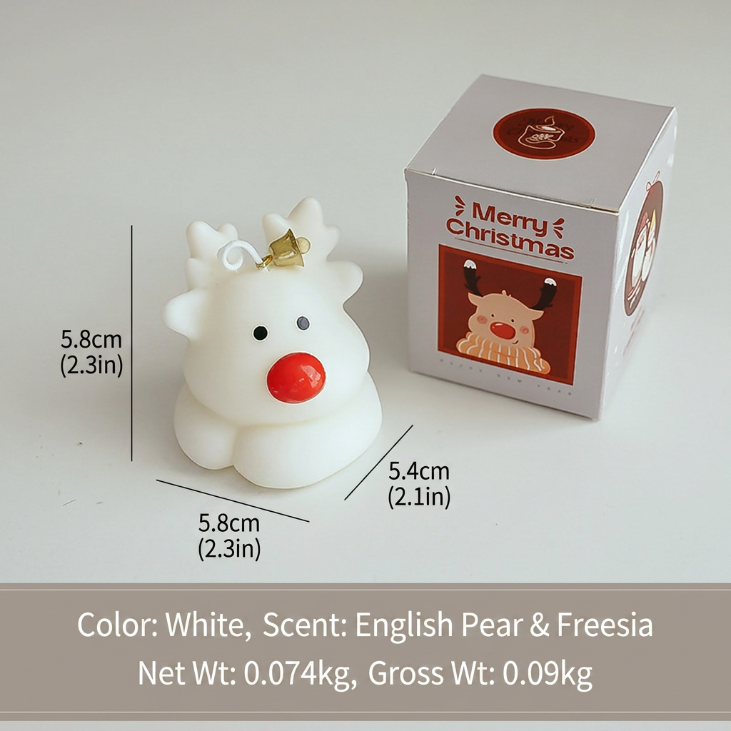 Christmas Reindeer Scented Candle Holiday Decorative Gift