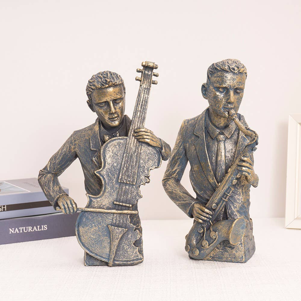 European Musician Figurine Resin Sculpture for Home Decor