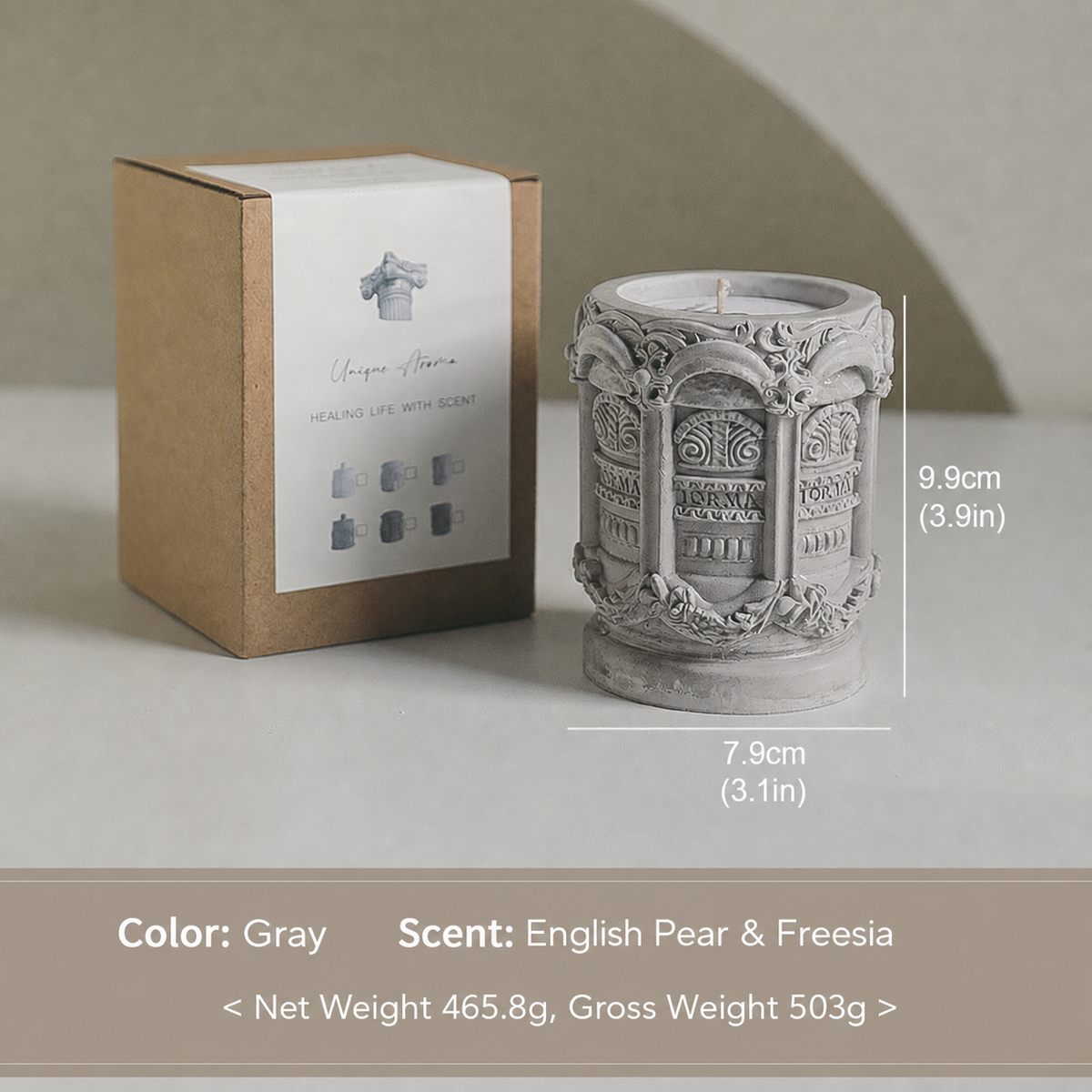Plaster Candle Holder Scented Wax Candle Decorative Gift
