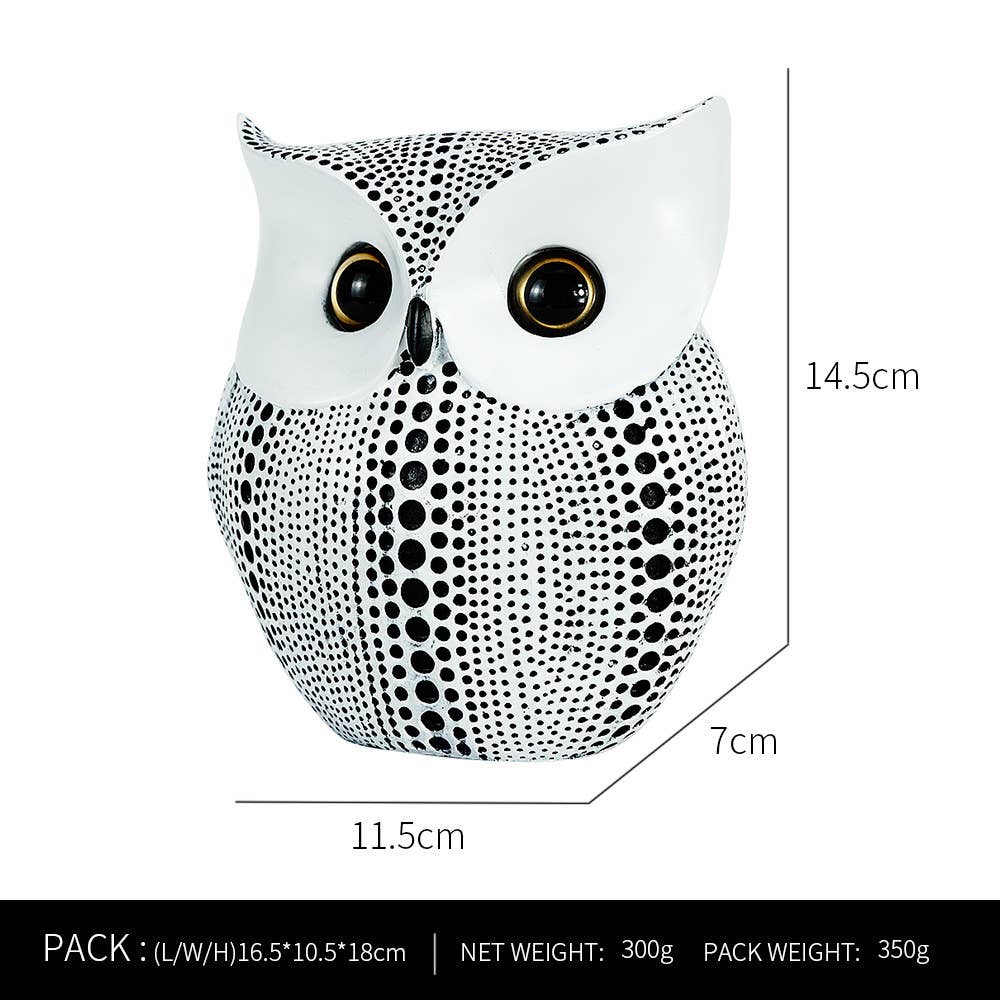 Modern Owl Resin Sculpture Tabletop Home Decor Ornament