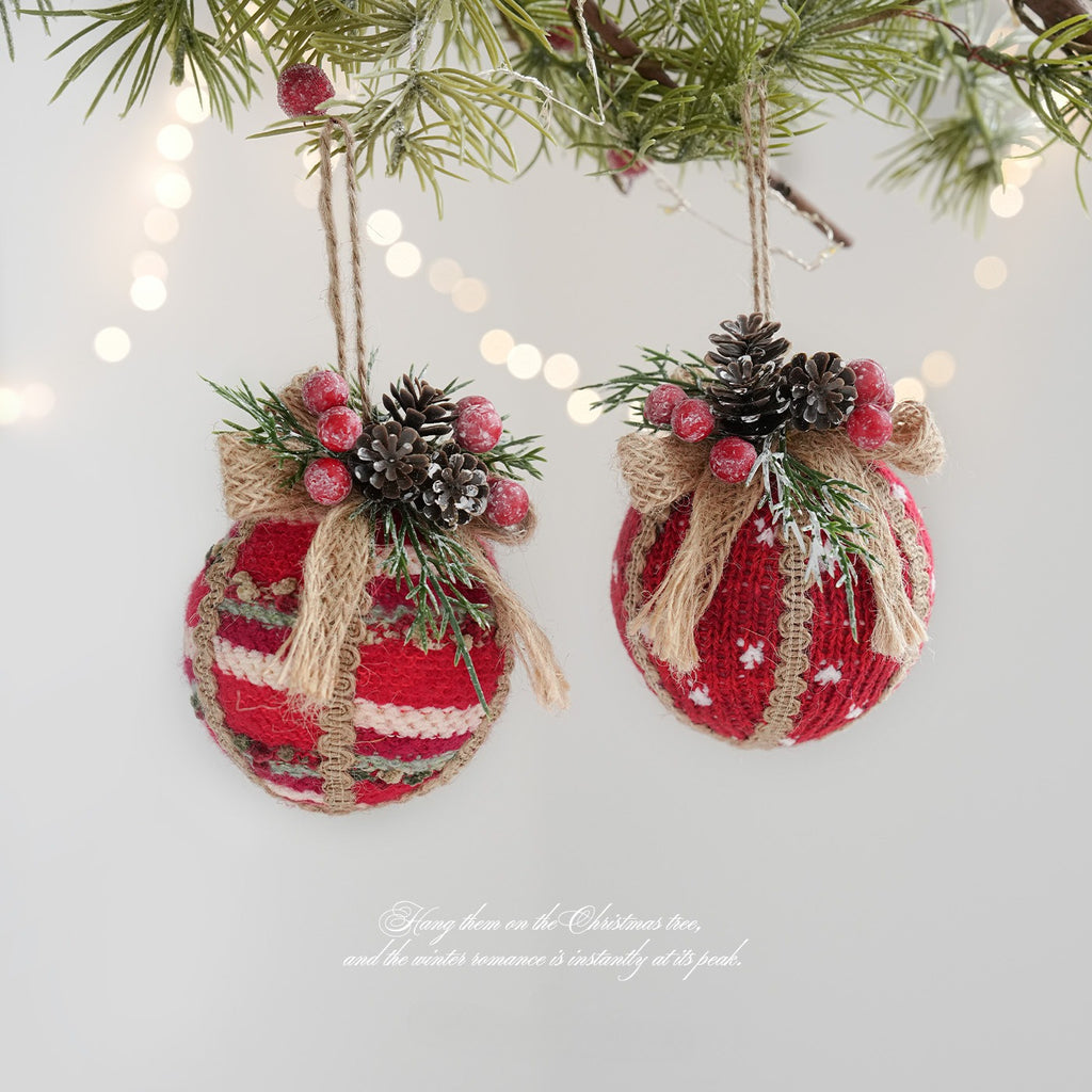 Yarn Christmas Ball Hanging Ornament Holiday Tree Decor