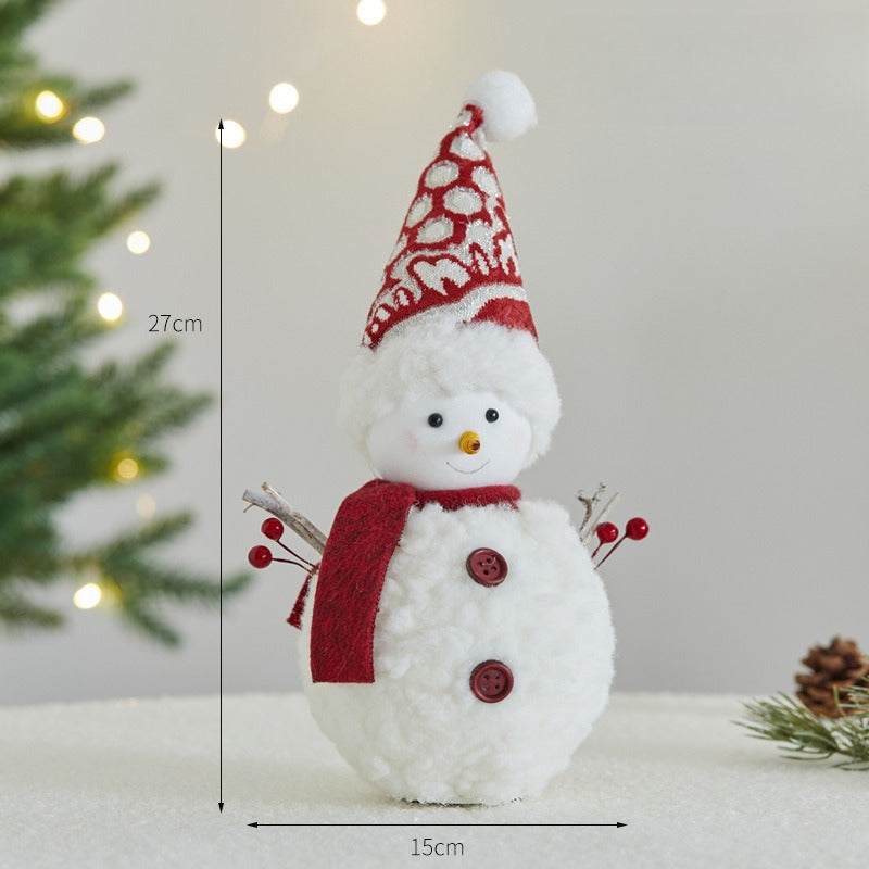Fabric Snowman Christmas Figurine Holiday Tabletop Decor