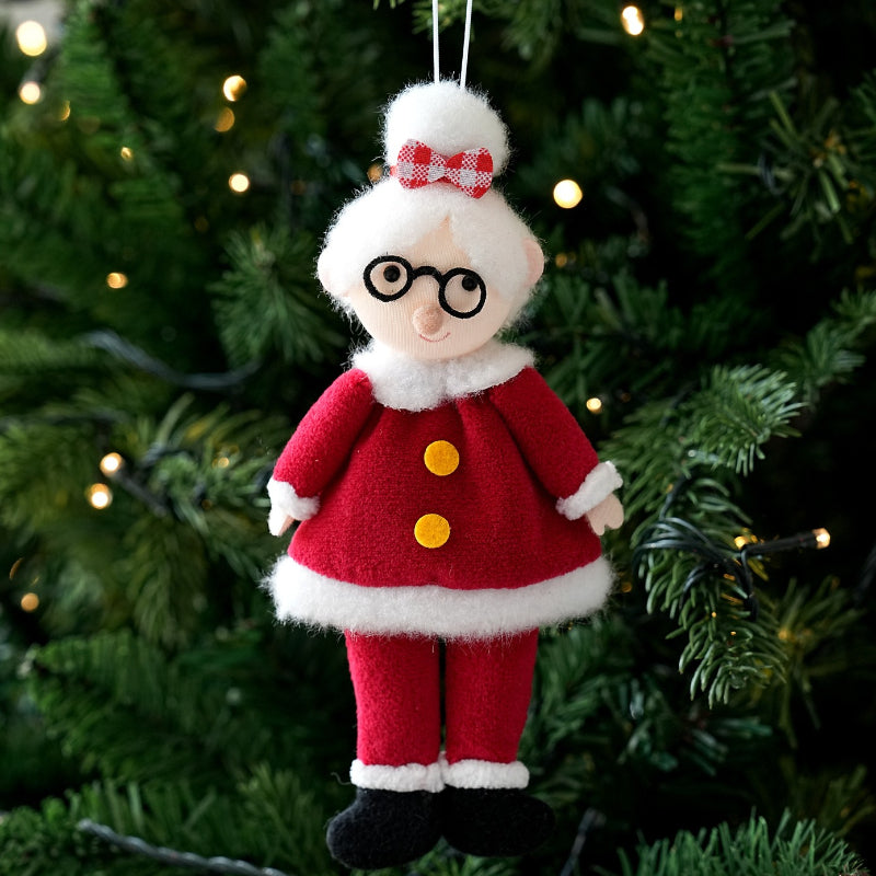 Fabric Christmas Santa Hanging Ornament Holiday Tree Decor