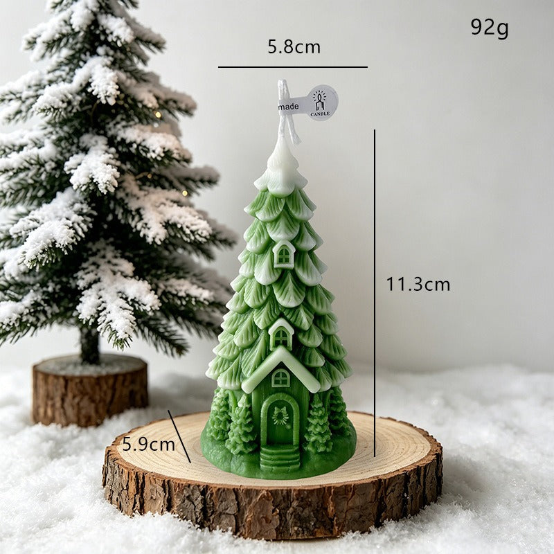 Christmas Tree Candle Holiday Decor Seasonal Gift Tabletop Accent