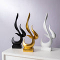 Modern Abstract Flame Resin Sculpture Home Office Decor