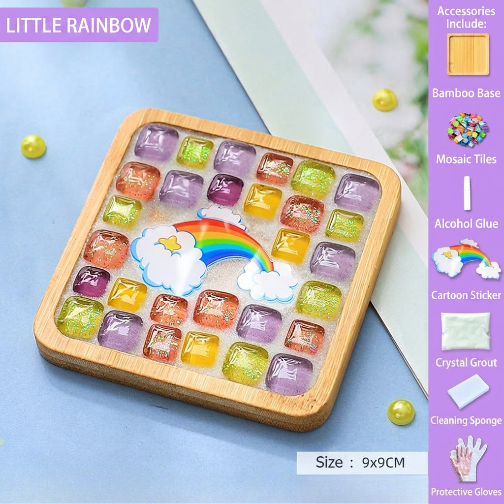 DIY Mosaic Coaster Craft Kit Kids Puzzle Art Set