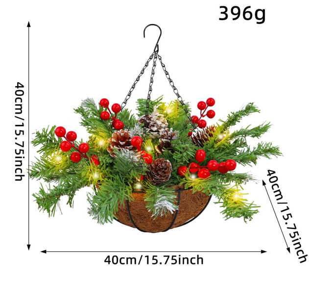Snow Frosted Pinecone Christmas Wreath with Red Berries
